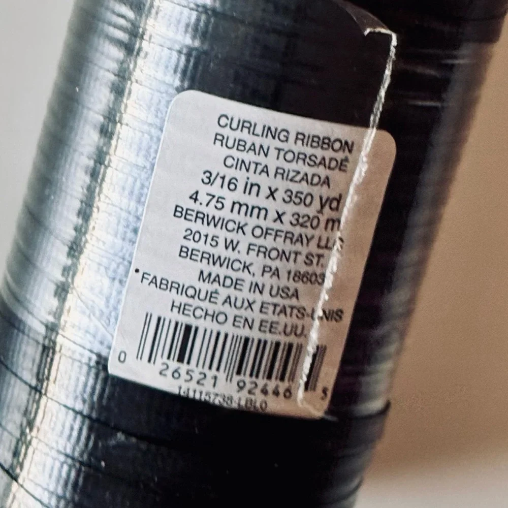 BERWICK Black Curling Ribbon Spool - Party Gift Wrap Arts & Crafts
